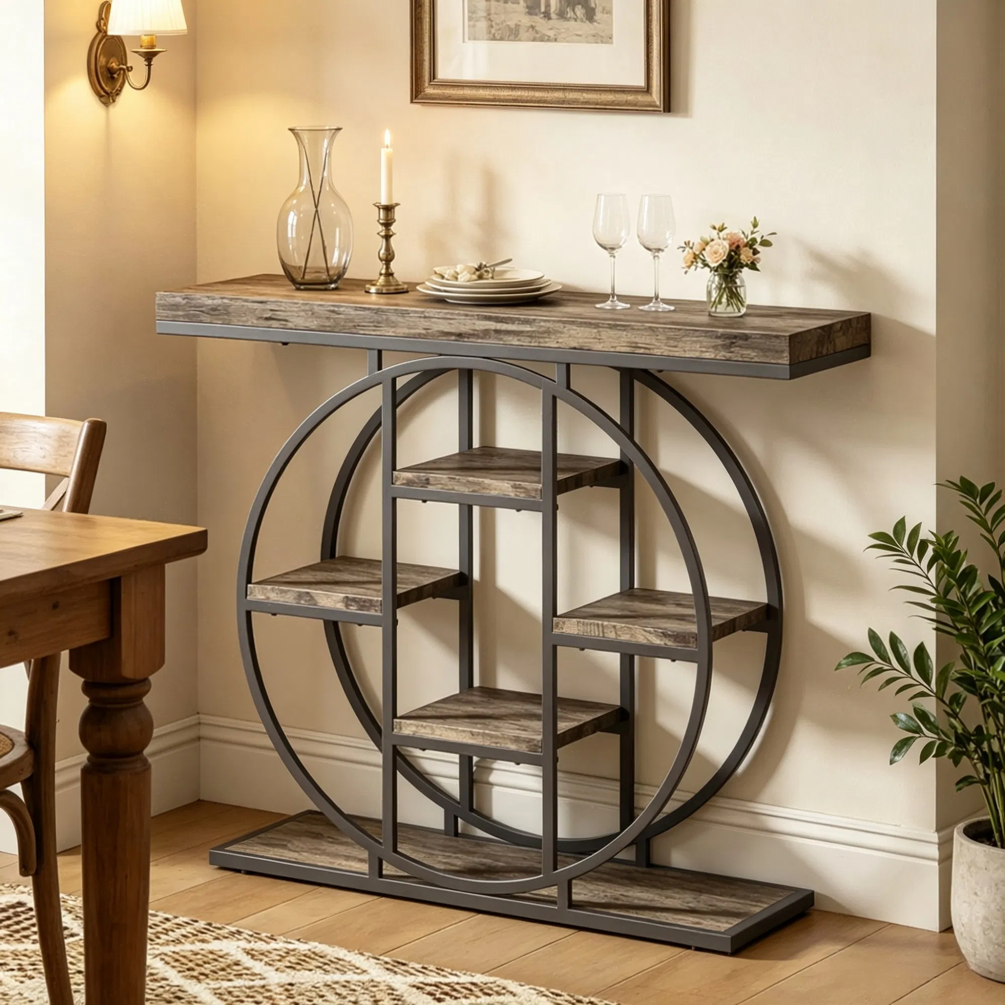 Industrial Console Table with Storage, picture 3 of 5
