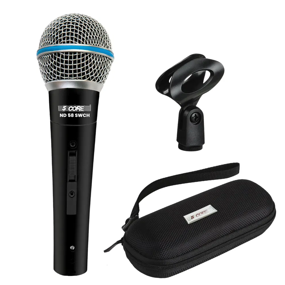 5 CORE Professional Dynamic Vocal Microphone Neodymium Cardioid Unidirectional Handheld Mic for Singing Karaoke Steel Mesh Grille Metal Body With ON Off Switch + 16ft Detachable Cable + Clip + Bag image 24