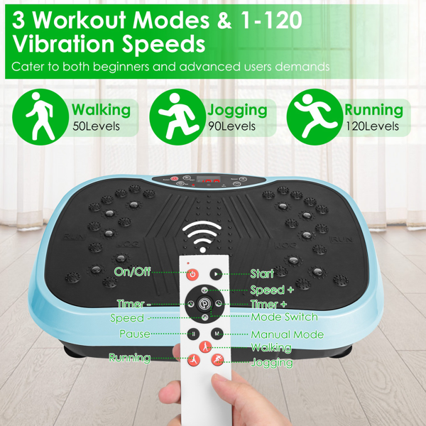 Vibration Exercise Machine With Resistant Bands Remote Control Whole Body Vibration Platform Workout Equipment Home Fitness Training Equipment For Weight Loss Fat Burner-20