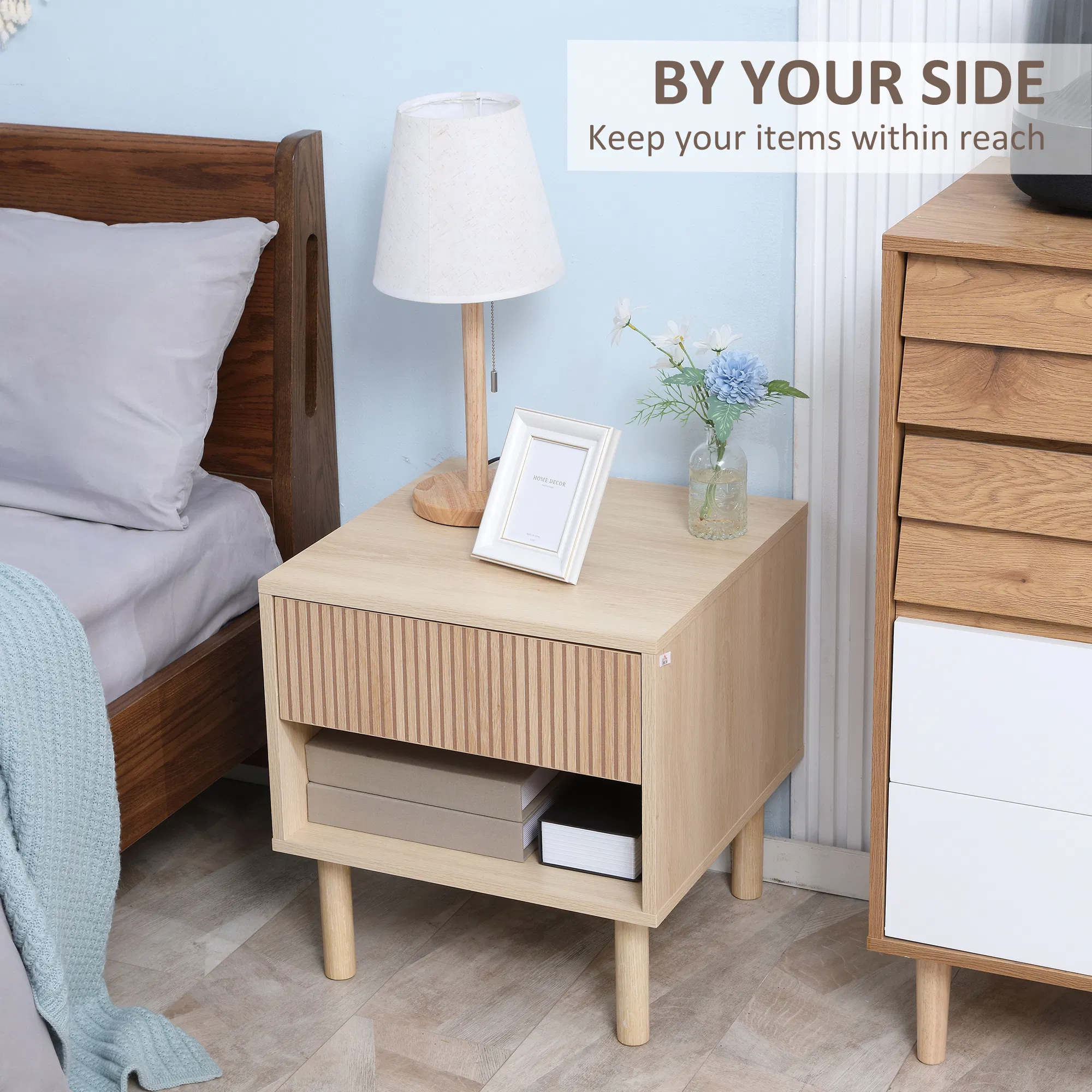 Bedside Table with Drawer, picture 3 of 5