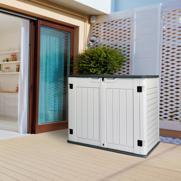 260gal 灰加白 竖纹 HDPE塑料 庭院塑料收纳箱-27