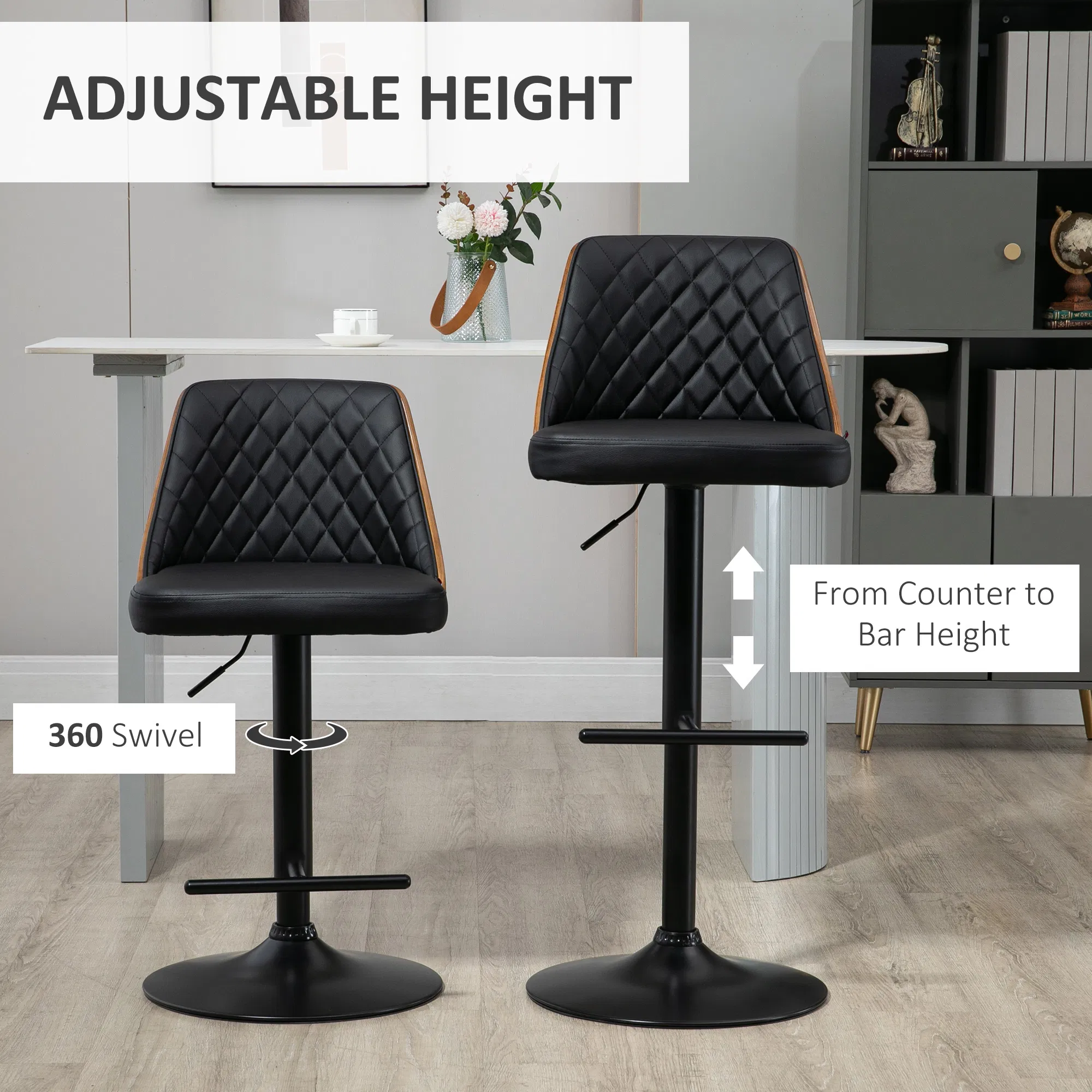 Swivel Adjustable Bar Stools, picture 4 of 5