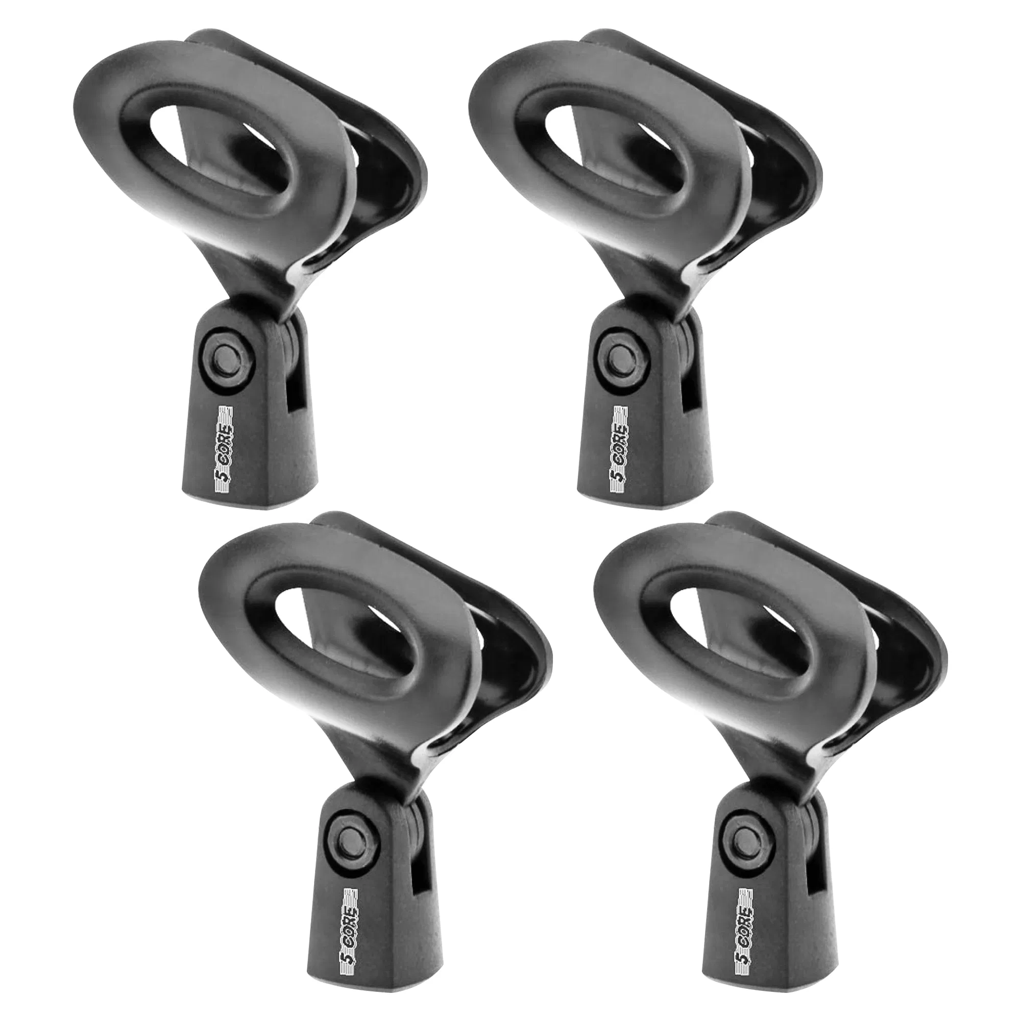 5 Core Mic Clips for Stands 4Pcs Microphone Clip Holder Universal Adjustable with 5/8" Male to 3/8" Female Screw Adapter Suitable for Handheld Microphones 4-Pack MC 03 4PCS