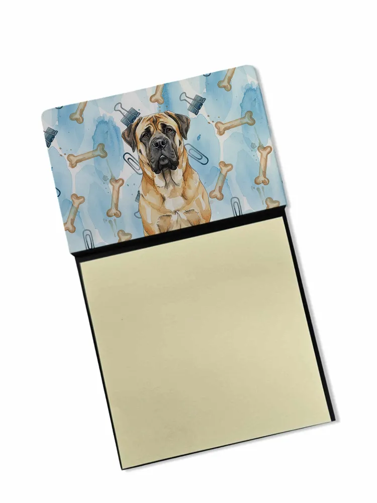 Fawn Mastiff Coworker Watercolor Sticky Note Holder Refillable Dispenser Desk Accessory 3x3 Pad Gift · Default