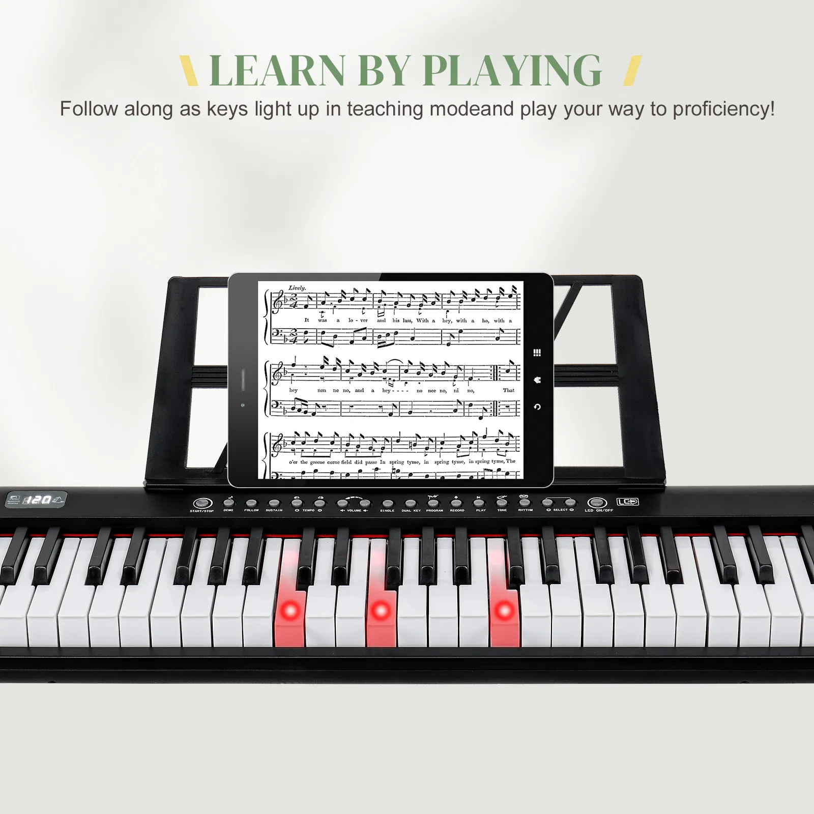 [Do Not Sell on Amazon] GEP-109 61 Key Lighting Keyboard with Piano Stand, Piano Bench, Built In… image 3