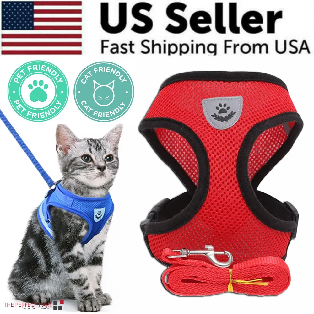 Cat Dog Pet Harness Adjustable Control Vest Dogs Reflective S M L XL Leash image 13