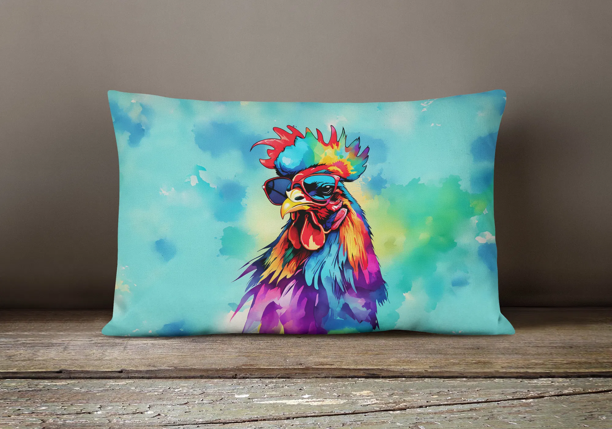 Hippie Animals Throw Pillow Throw Pillow For Indoor Couch, picture 4 of 5