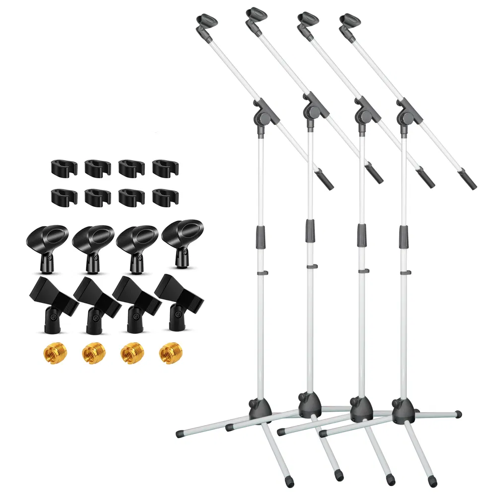 5 Core Tripod Mic Stand Floor 4Pcs Adjustable 18 to 72 Inches Sturdy Boom Arm Holder Microphone Stands Pedestal Para Microfono for Singing image 21