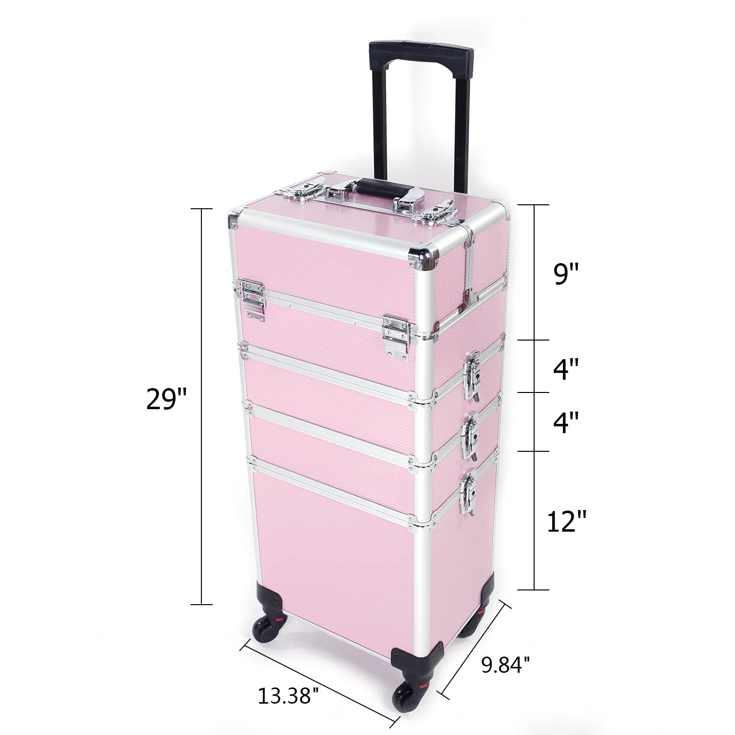 4 in 1 Aluminum Cosmetic Makeup Case Tattoo Box Pink image 18