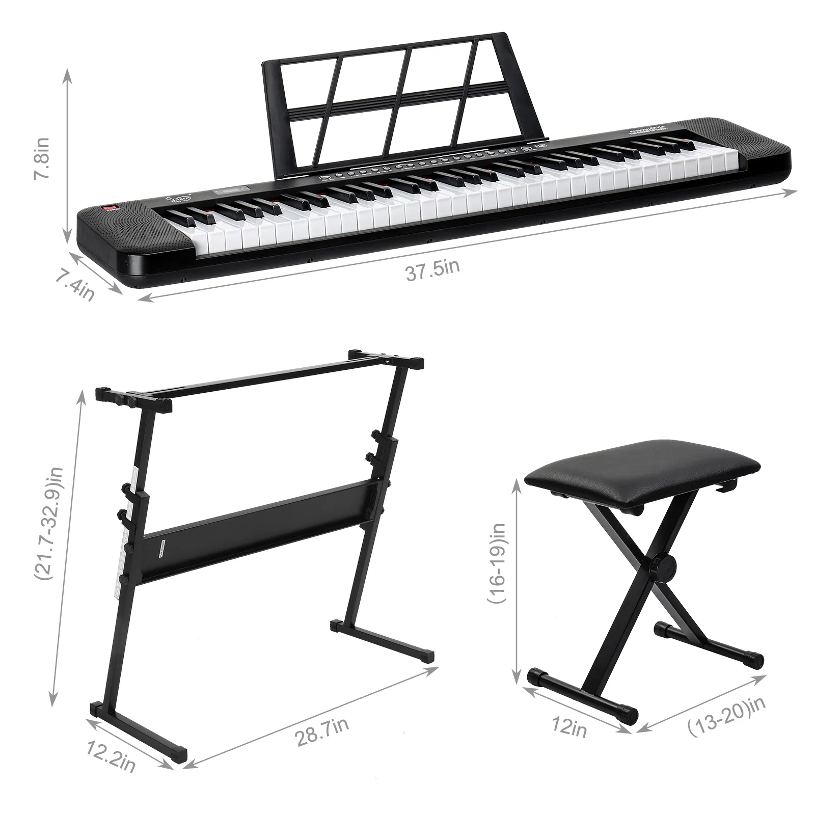 [Do Not Sell on Amazon] GEP-109 61 Key Lighting Keyboard with Piano Stand, Piano Bench, Built In… image 15