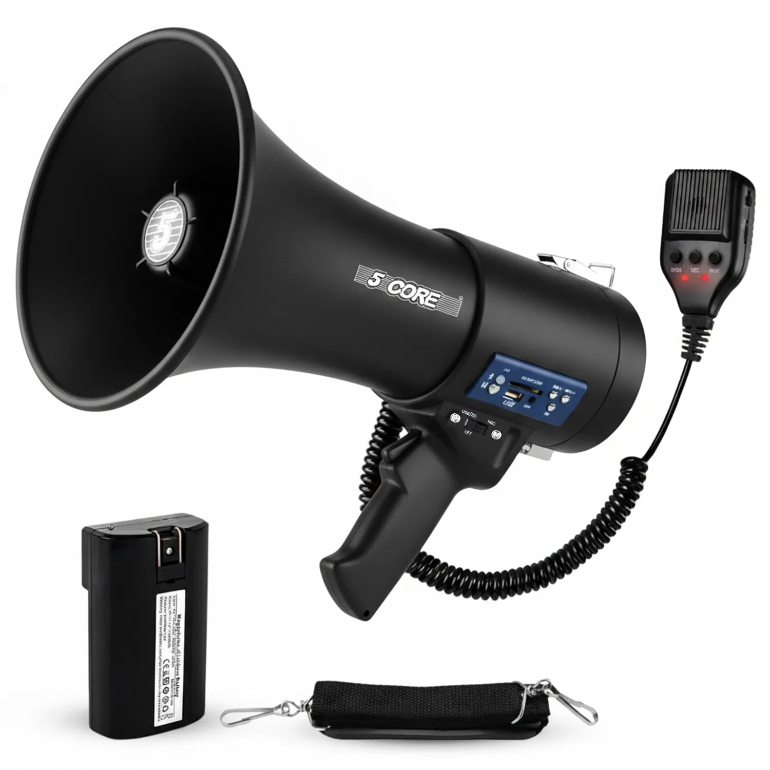 5 Core Megaphone Speaker 100/50W Loud Rechargeable/ Battery Power Bullhorn