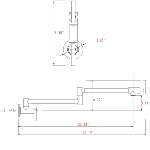 折叠龙头Folding faucet Pot Filler Faucet Wall Mount-11