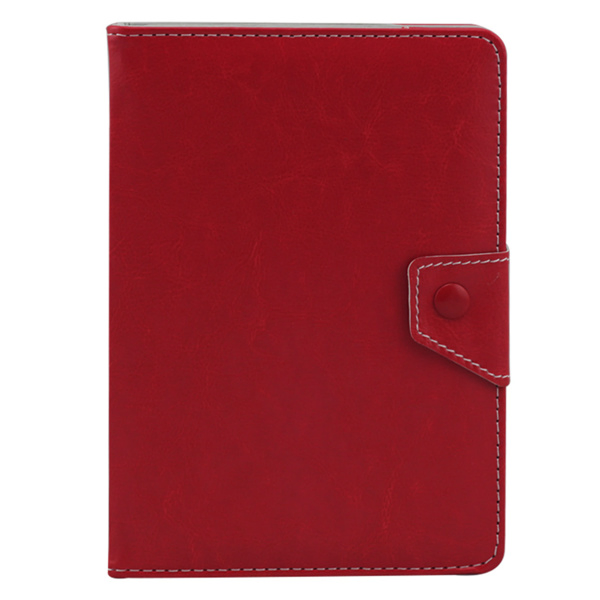 Funda universal de cuero de 7 pulgadas con textura de piel de vaca, rojo-12