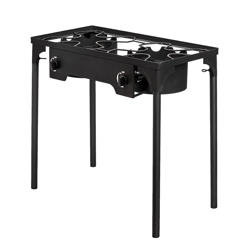 Outdoor Camp Stove High Pressure Propane Gas Cooker Portable Cast Iron Patio Cooking Burner (Double Burner 150000-BTU) image 5