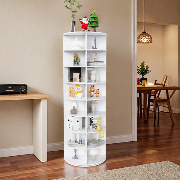 Rotating Shoe Rack Tower, 8-Tier Spinning Storage Rack, Free Standing 360° Revolving Shoe Organizer, Holds 32 Pairs of Shoes (8-Tier,White) -20