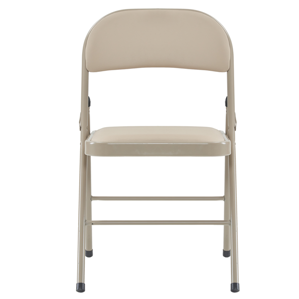 6pcs Elegant Foldable Iron & PVC Chairs for Convention & Exhibition  Light Brown-55