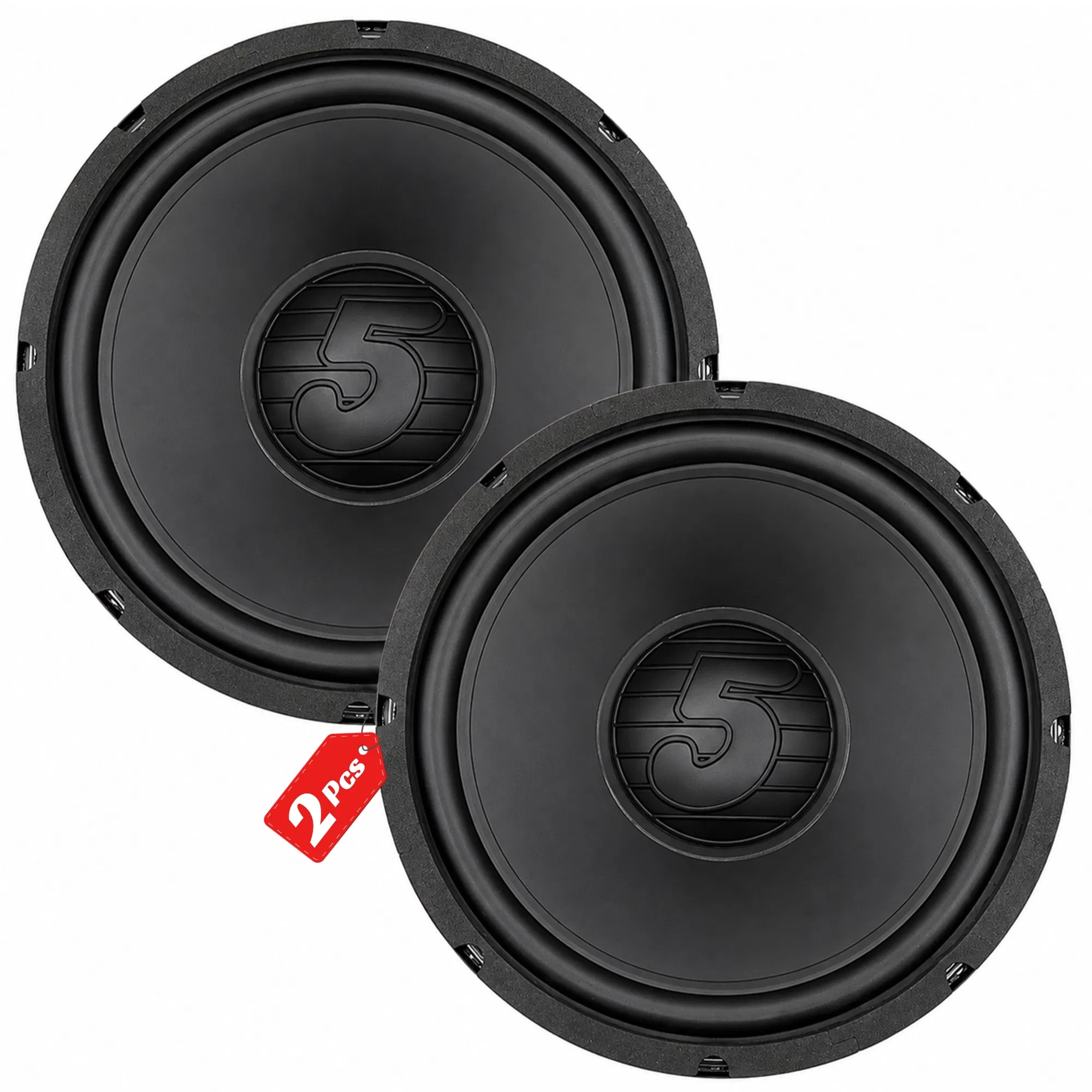 5 Core 12 Inch Car Subwoofer 4 Ohm Audio Speaker Replacement Woofer Driver PAIR