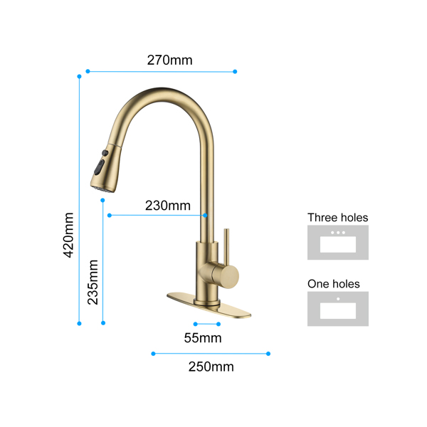 厨房水龙头家用洗菜盆龙头Kitchen Faucet with Pull Out Spraye-17