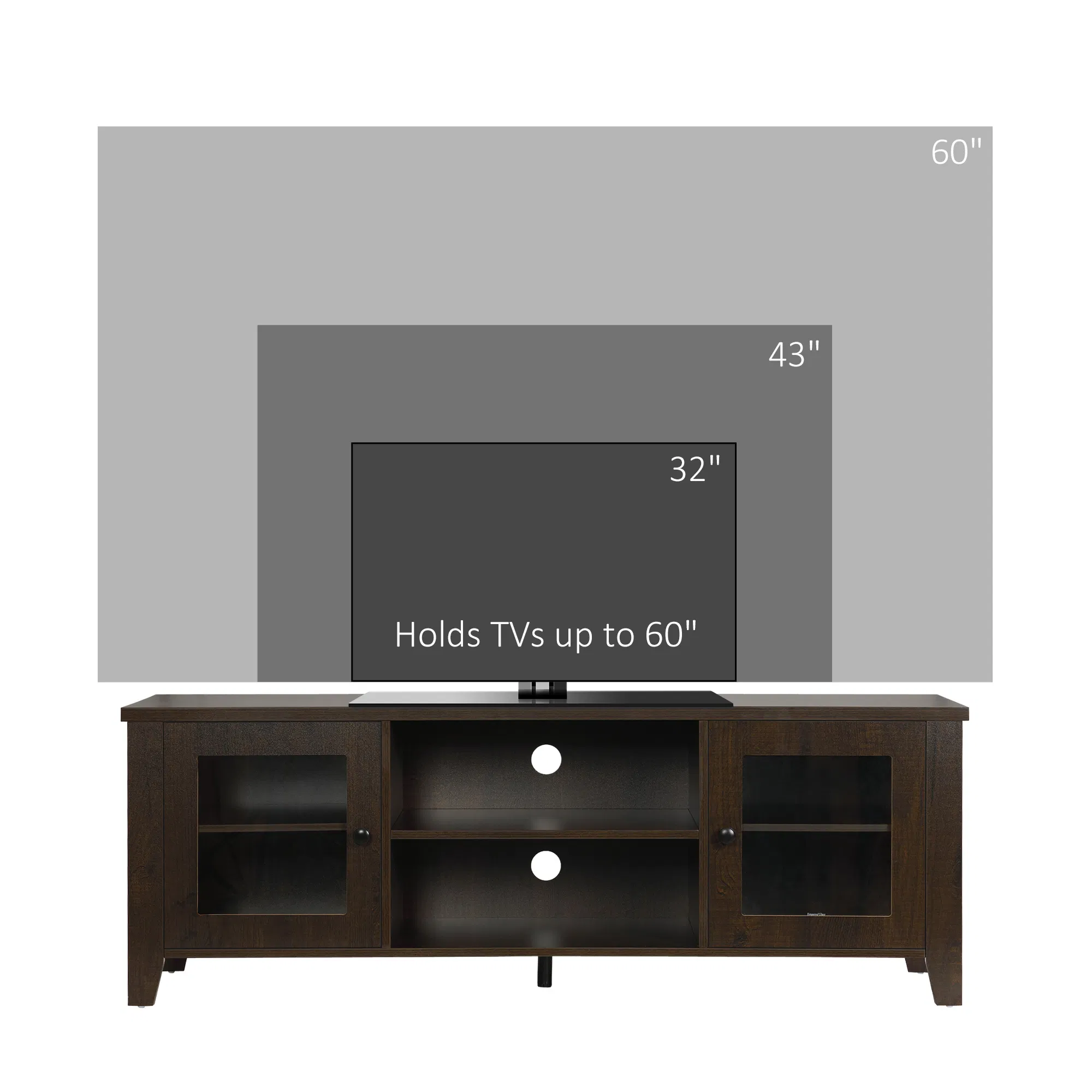 Wood TV Stand with Storage, picture 3 of 5