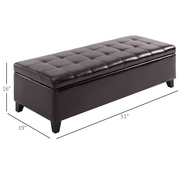 Faux Leather Storage Ottoman, picture 3 of 5