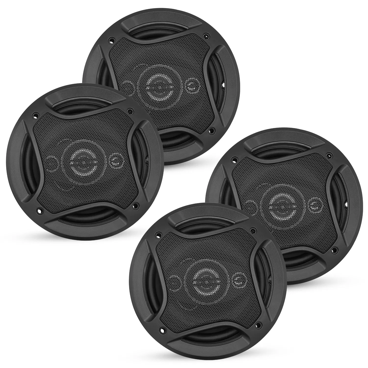 5 Core 2 Way 6' Car Stereo Speakers 2Pair 500W Coaxial Subwoofer w Tweeter | Universal Fit Deep Bass Replacement Component Speaker for Vehicle Door Side Panel Mount