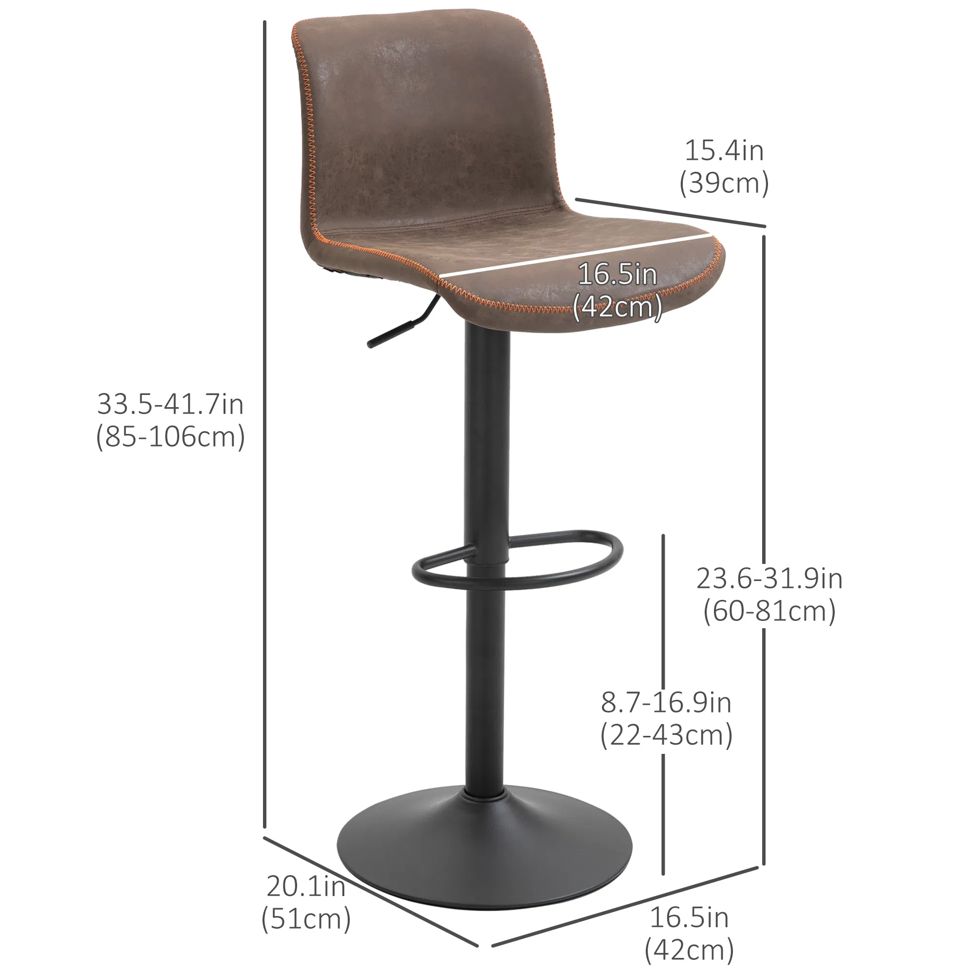 Swivel Bar Stools Set of 2, picture 2 of 5