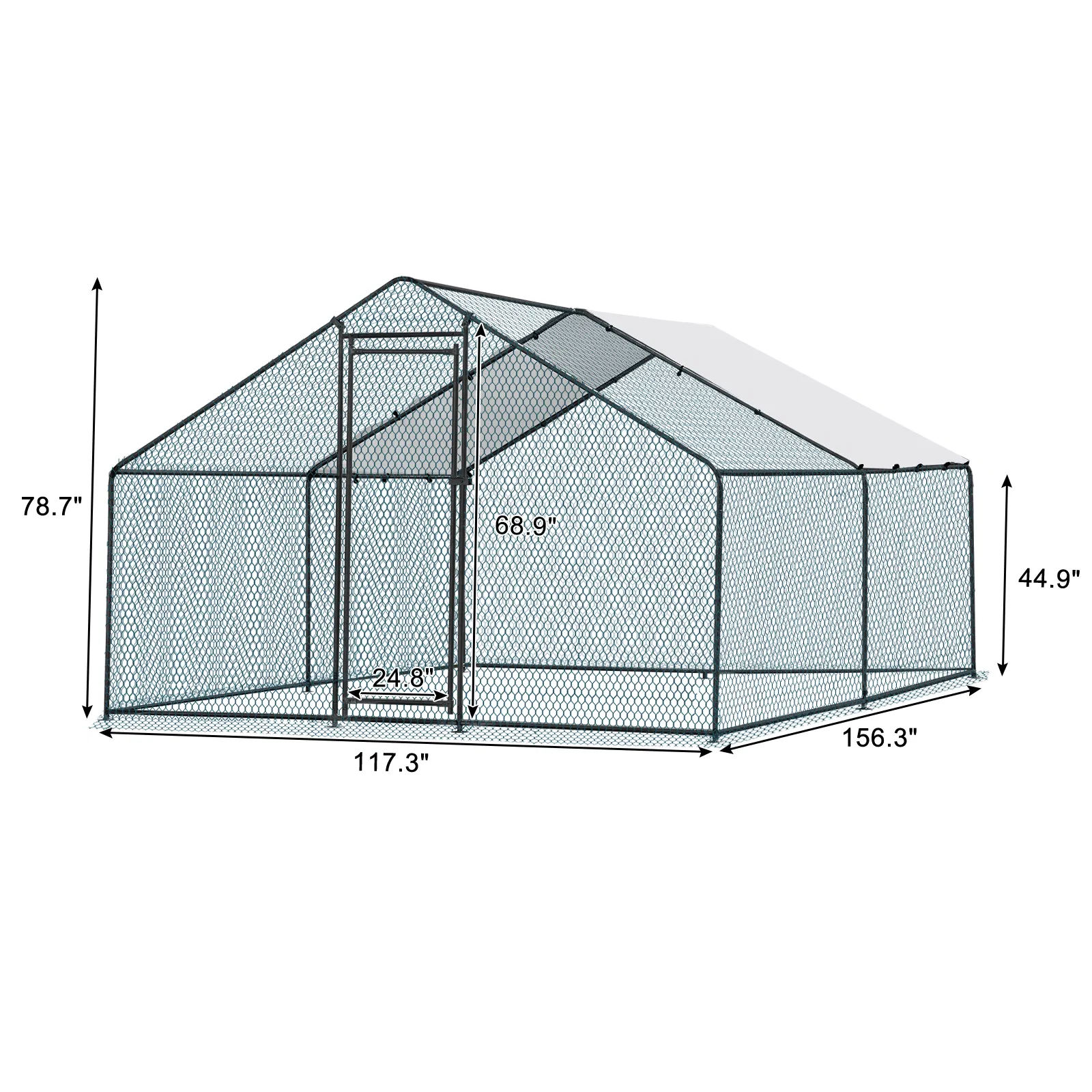 13 x 10 ft Large Metal Chicken Coop, Walk-in Poultry Cage Chicken Hen Run House with Waterproof Cover, Rabbits Cats Dogs Farm Pen for Outdoor Backyard Farm Garden — image 1