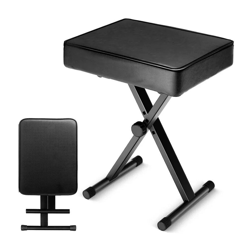 5 Core Keyboard Bench 3 Inch Padded Cushioned Piano Stool Height Adjustable Guitar Seat Heavy Duty…