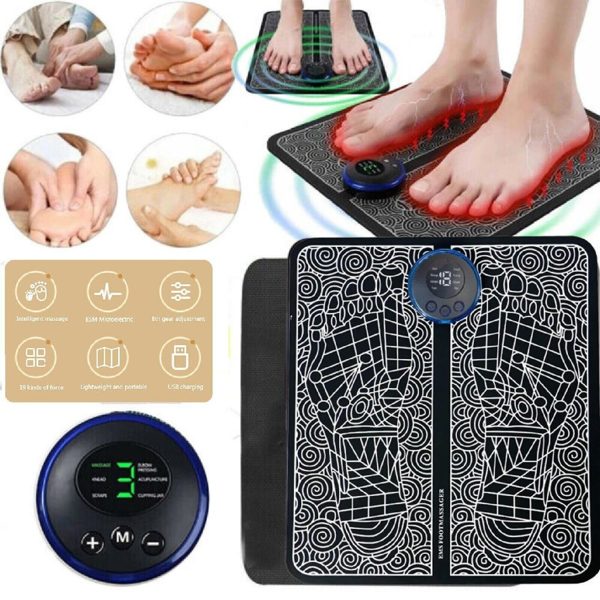 Electric Foot Massager Pad Blood Circulation Muscle Stimulator Mat 19 Levels and 8 Modes-Massage Mat(TK/TMEU for self-pickup)-16