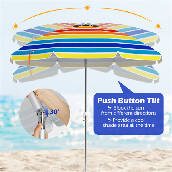 6.5 Feet Beach Umbrella - Multicolor-16
