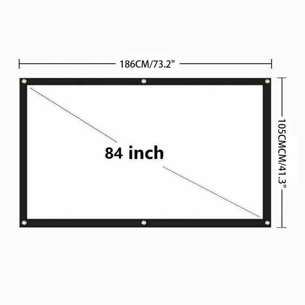 Portable Foldable Projector Screen 16:9 HD Outdoor Home Cinema Theater 3D Movie image 11