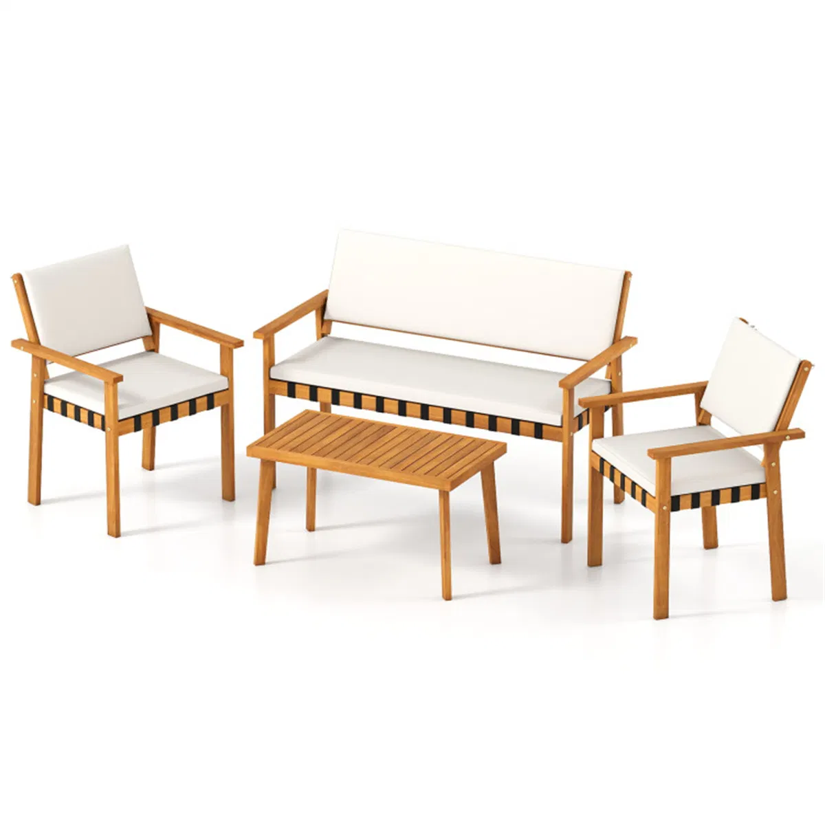 Acacia Wood Patio Conversation Set