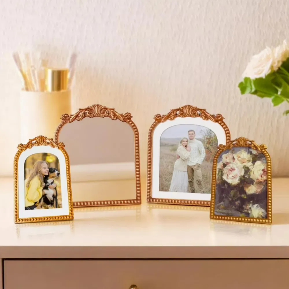 Gold Filigree Arch Tabletop Mirror, picture 2 of 4