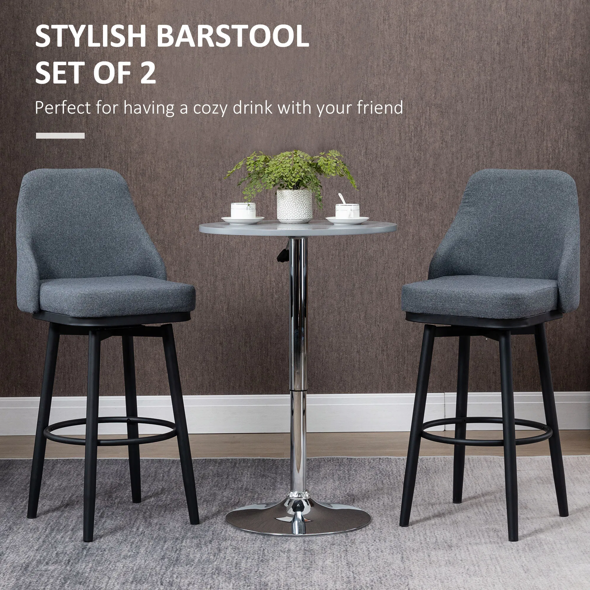 Swivel Bar Stools Set of 2, picture 2 of 5