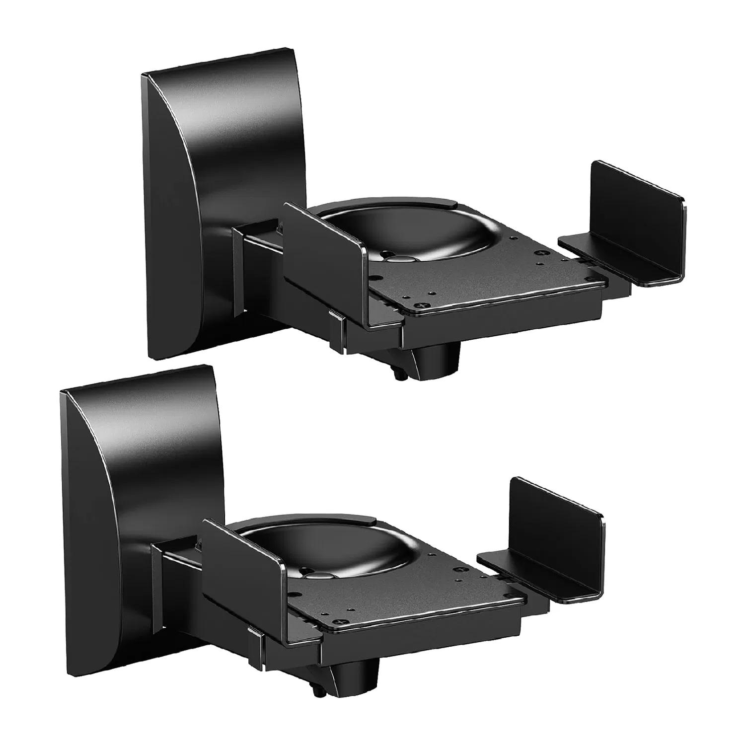 5 CORE Speaker Wall Ceiling Mount Stand 2Pcs Black Sturdy Speaker Mounting Bracket w Adjustable Swivel Tilt Retractable Telescopic Arm for Surround Sound Satellite Speakers