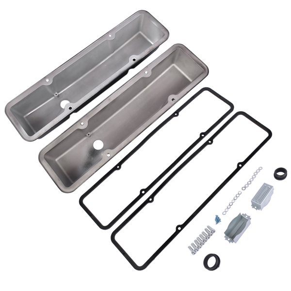 气门室盖 Valve Covers Fabricated Aluminum Polished for Chevy Small Block 283 302 305 327 350 400 1958-1986 Black-14