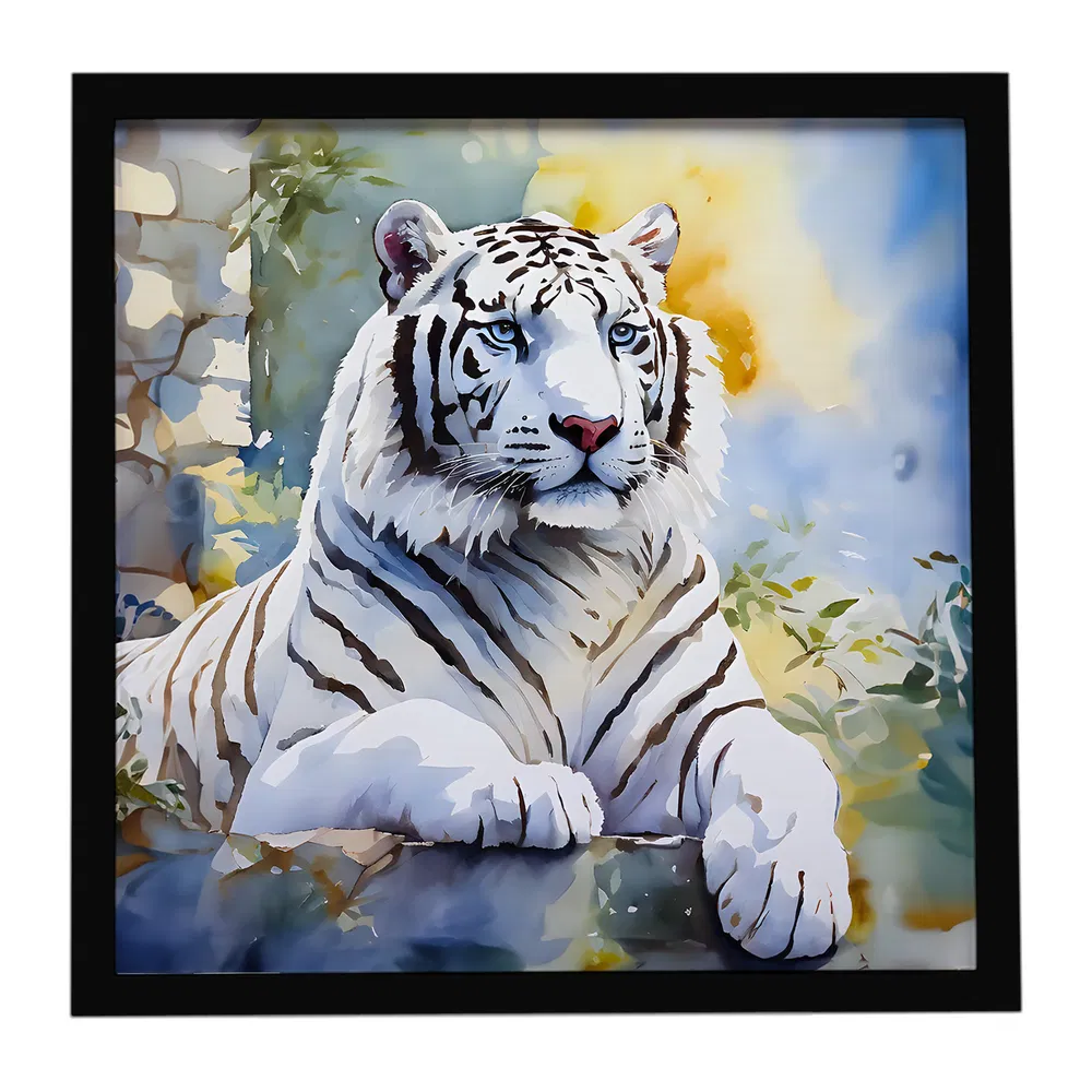 Framed Metal Print, White Tiger, picture 3 of 3