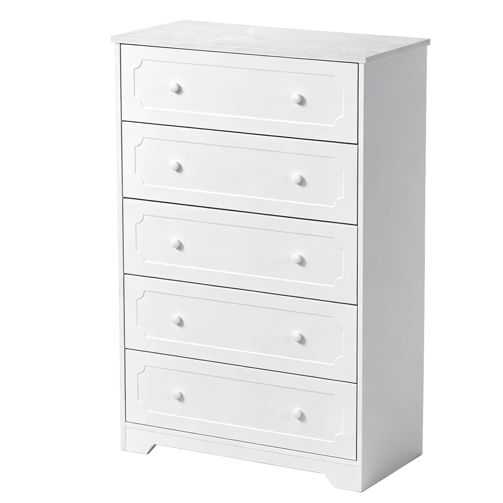 5-Drawer Cabinet with Solid Wood Veneer and Paint P2 MDF + P2 Particleboard Storage Cabinet… image 4
