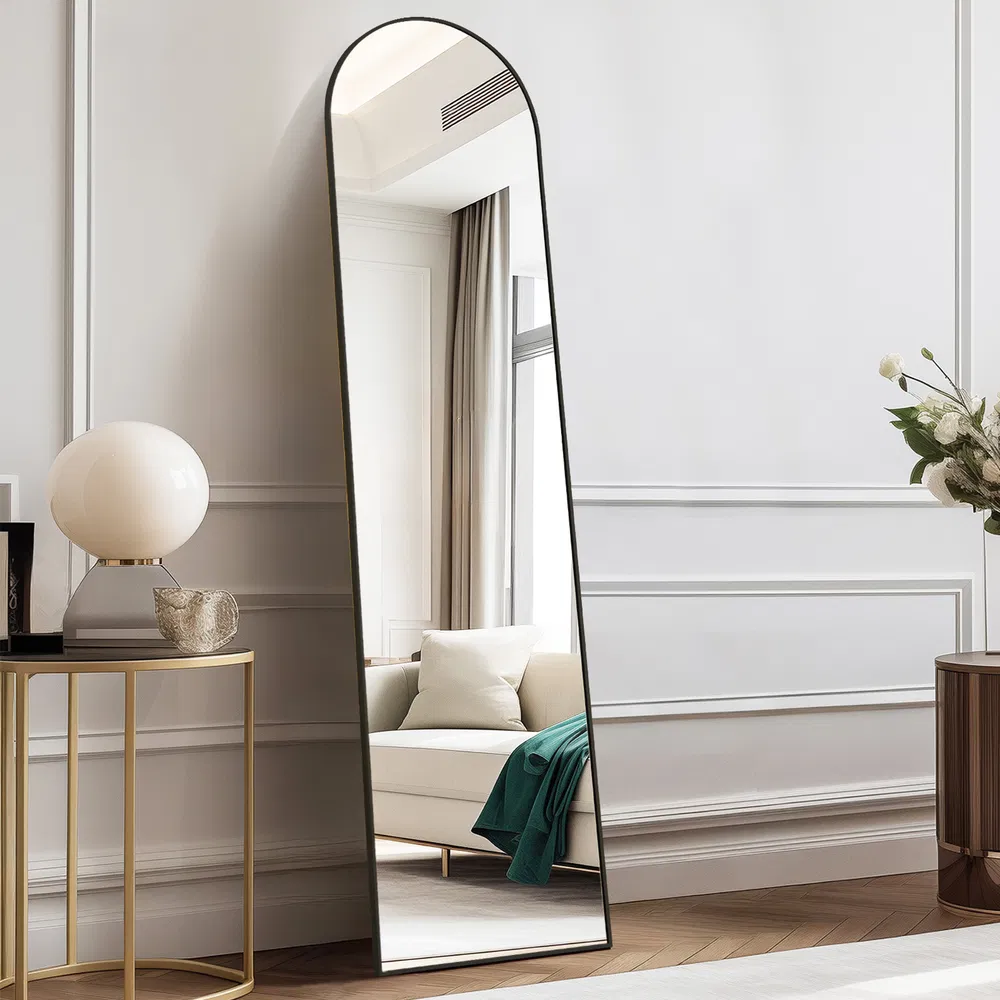 59X16" Full Length Mirror with Stand Floor Mirror with Aluminum Alloy Frame Body Wall-Mounted Mirrors For Bedroom Bathroom image 7