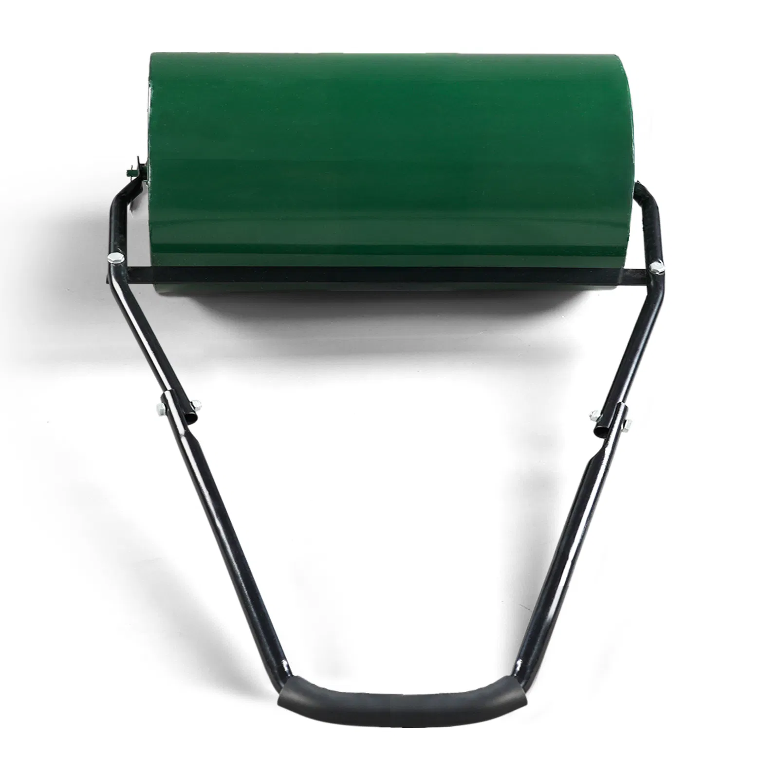 24in Heavy Duty Steel Lawn Roller, Garden Roller Can Be Filled with Water or Sand, Hand Roller with U-shaped Handle, Green & Black image 2
