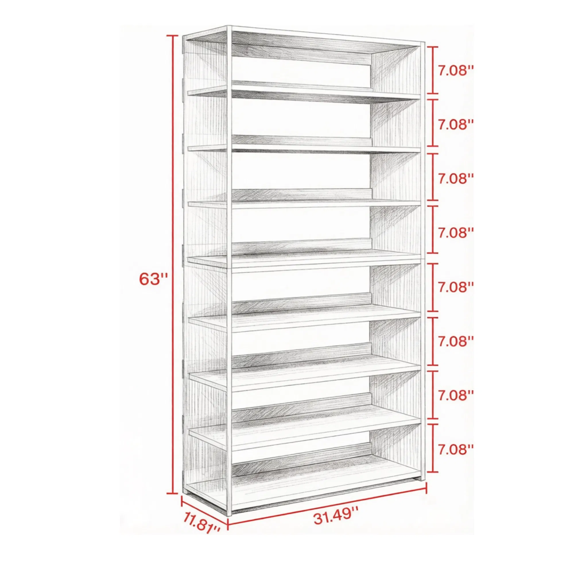 8-Tier Bookshelf, picture 4 of 5