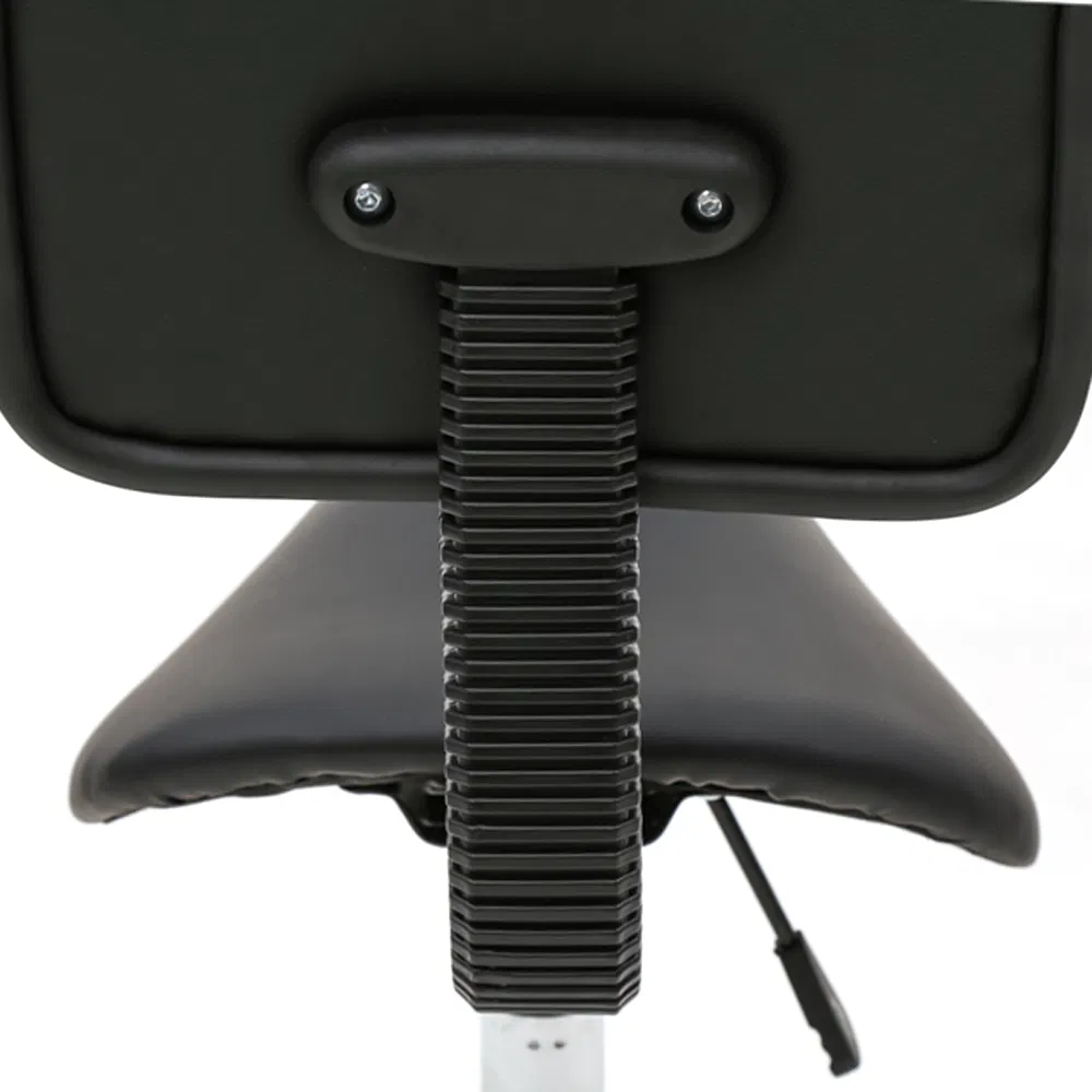 Saddle Shape Adjustable Salon Stool with Back Black image 8