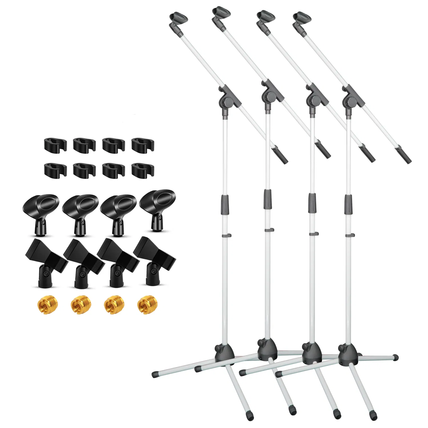 5 Core Tripod Mic Stand Floor 4Pcs Adjustable 18 to 72 Inches Sturdy Boom Arm Holder Microphone Stands Pedestal Para Microfono for Singing