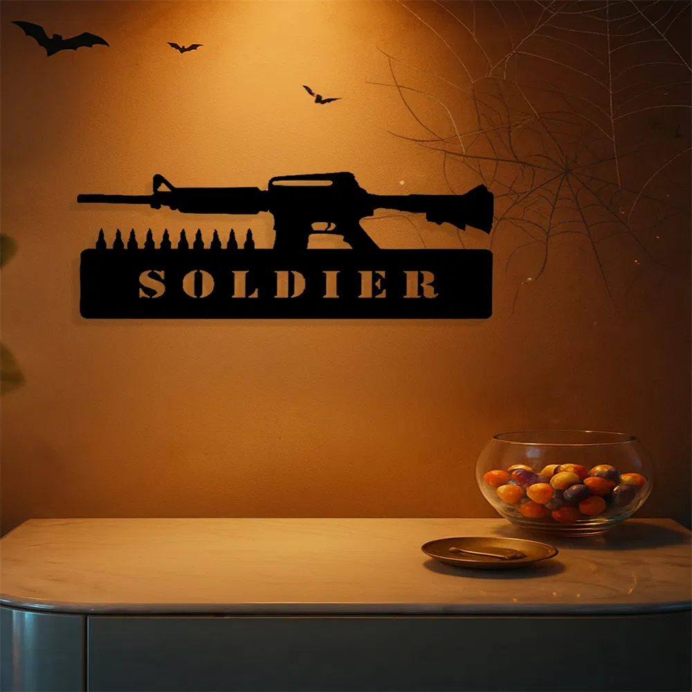 CIFbuy Vintage Patriotic Soldier iron Sign American Military Wall Decor for Home Bar