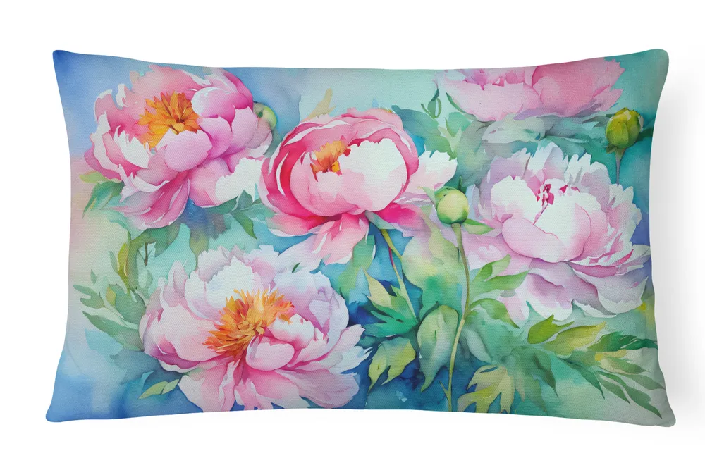 Flowers In Watercolor Throw Pillow Throw Pillow For Indoor, picture 5 of 5