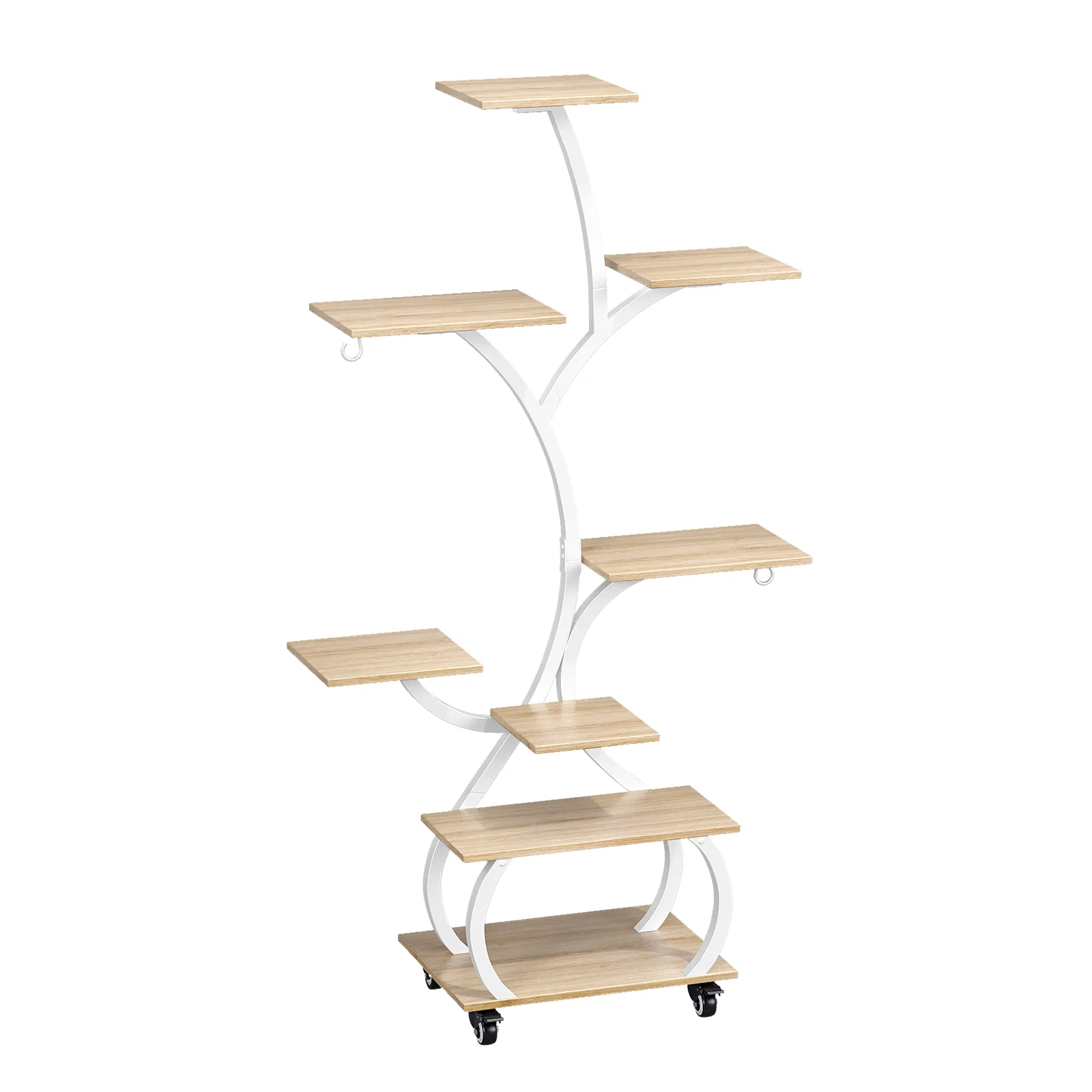 Tree Shaped Plant Stand with Full Spectrum Grow Light, White Metal Frame Plant Shelf with Lockable… image 11