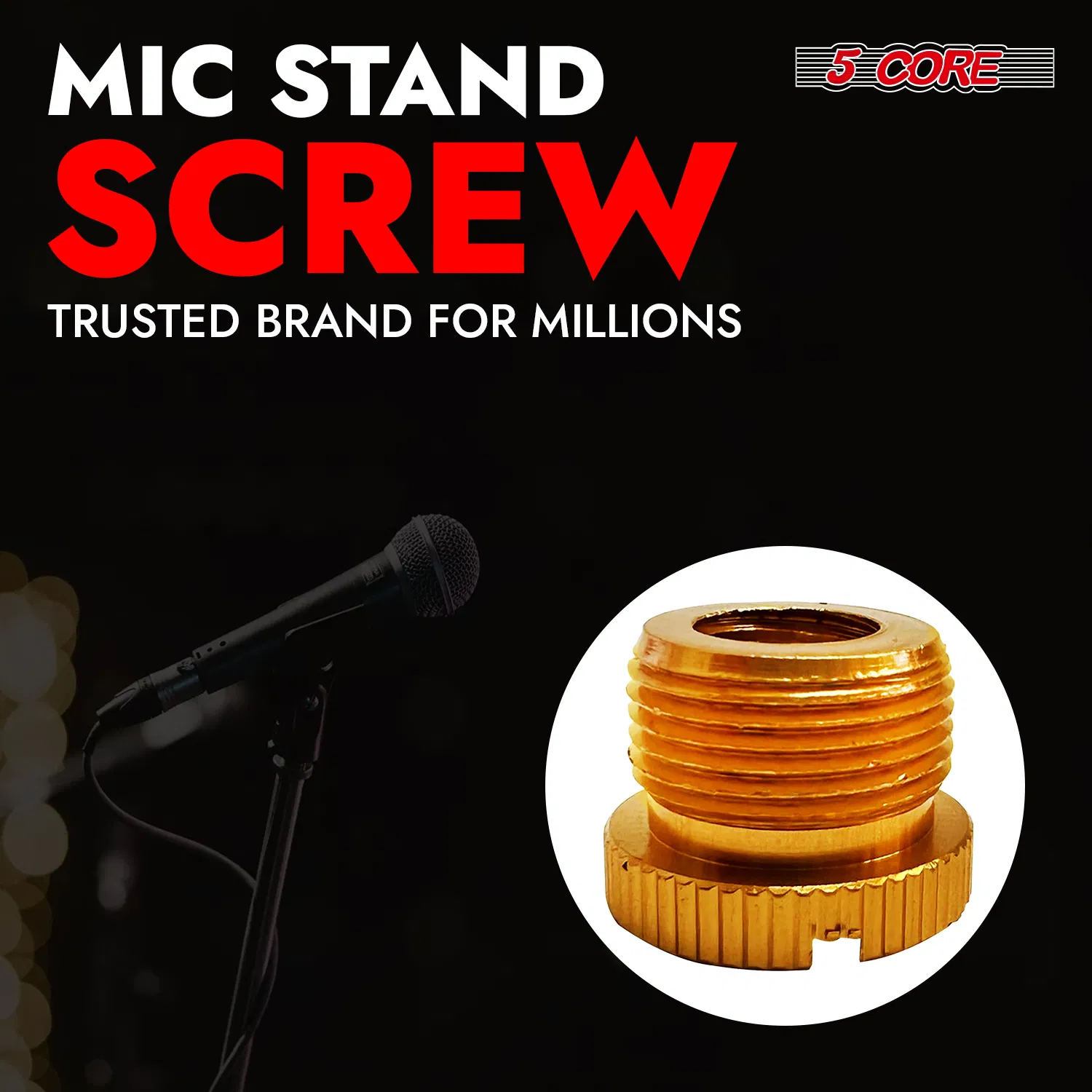 5 Core Microphone Stand Adapter Pack 5/8 M to 3/8 F, 3/8 M to 5/8 F, ¼ image 3