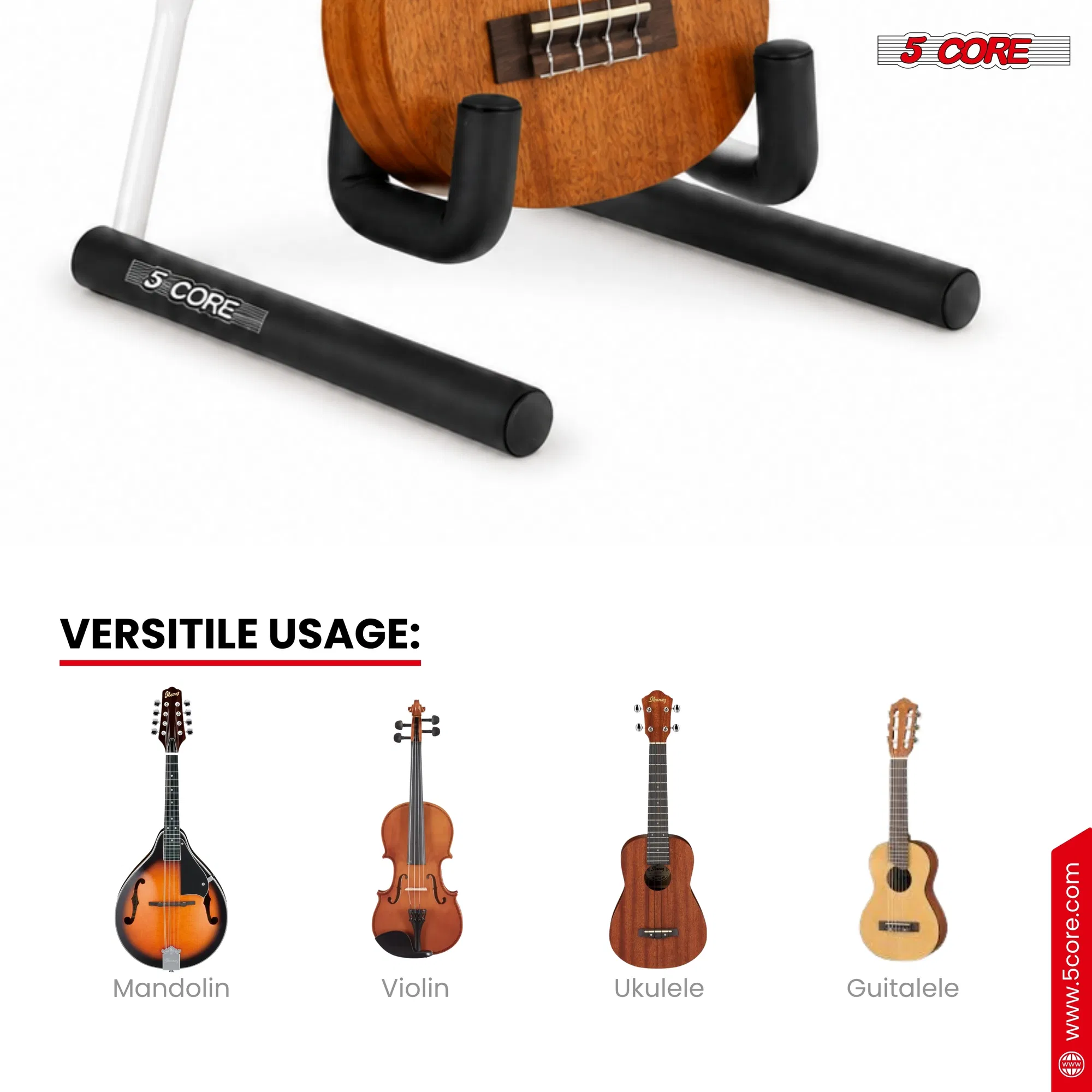 5 Core Ukulele Stand A Frame Metal Body w Soft Padded Arms Support Banjo Ukuleles Mini Guitar Violin image 3