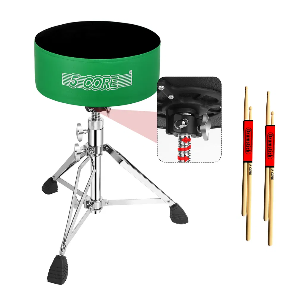 5 CORE Drum Throne Padded Guitar Stool Height Adjustable Heavy Duty Music Chair