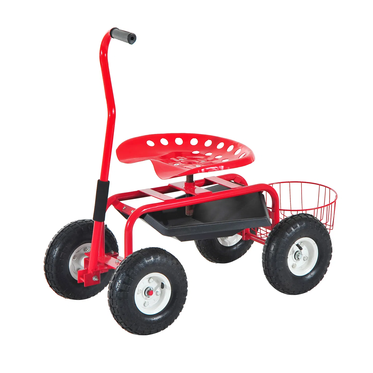 Garden Scooter — Rolling Cart with Swivel and Adjustable Seat — photo 2